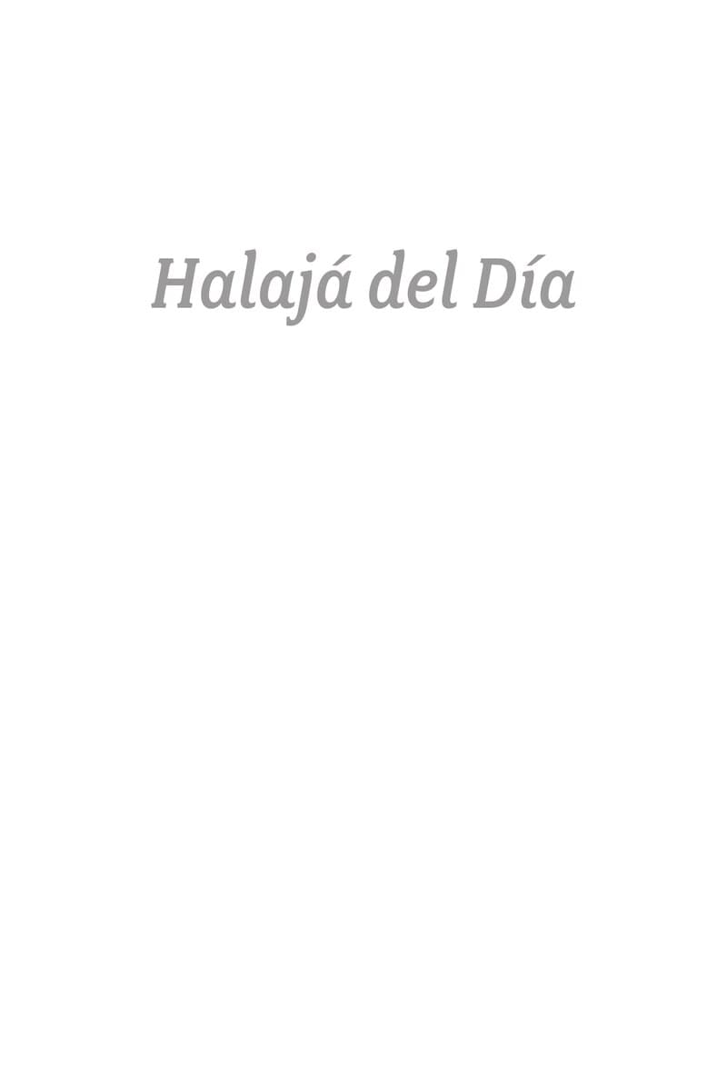 Halajá del Día · Tomo 1